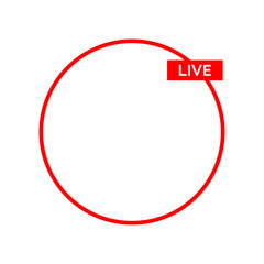 Live icon streaming button, Online stream, Vector illustration