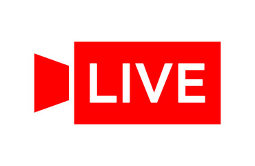 Fototapeta premium Live icon streaming button, Online stream, Vector illustration