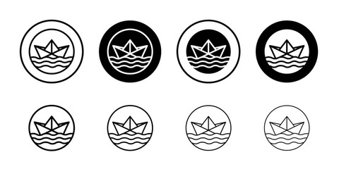Paper boat icon Vector logo set flat
