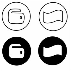 Minimalist Wallet and Payment Icons – Black and White Set