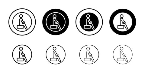 Sitting icon Vector logo set flat