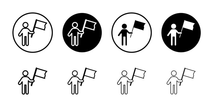 Surrender, capitulate, give up icon Vector logo set flat
