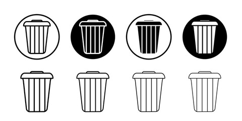 Trash icon Vector logo set flat