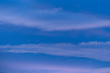 Striated clouds at twilight a serene and colorful sky