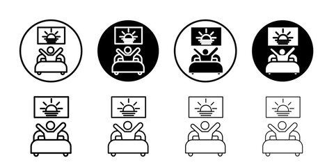 Wake up in the morning icon Vector logo set flat