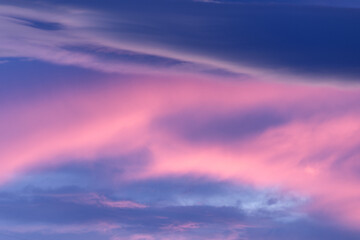 Pastel pink and purple hues paint the evening sky creating a breathtaking sunset