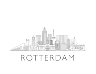 Rotterdam cityscape illustration skyline drawing