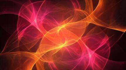 Abstract swirling light patterns in red and orange hues