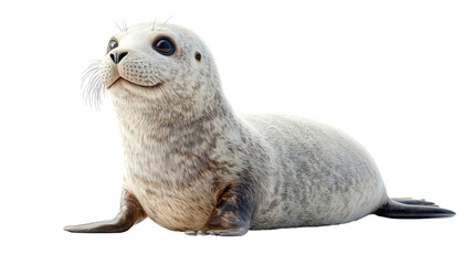 close up of a otter isolated on white background