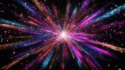 Naklejka premium Colorful Light Streaks Radiating from a Central Point