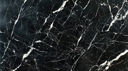 Black Marble Texture With White Veining Detail