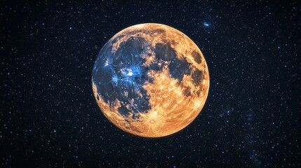 Obraz premium Night sky full moon celestial body, space background, astronomy image