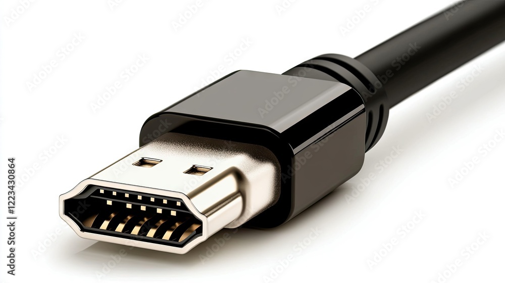 Poster close-up view of a technology cable showcasing intricate detailing and connection interface in a min
