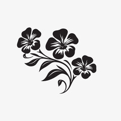 Minimalistic black flower silhouette icon vector