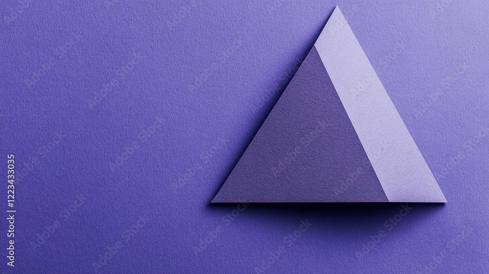 Poster purple triangular shape on purple background