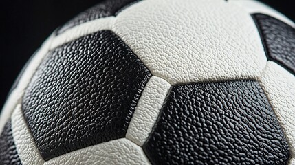 Close-up of a Soccer Ball's Textured Surface