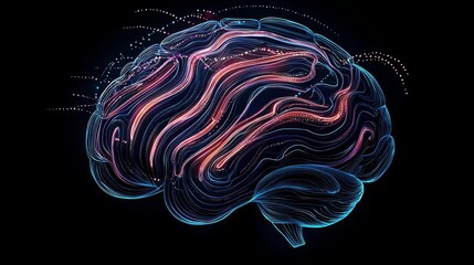 Abstract illustration of a colorful brain.