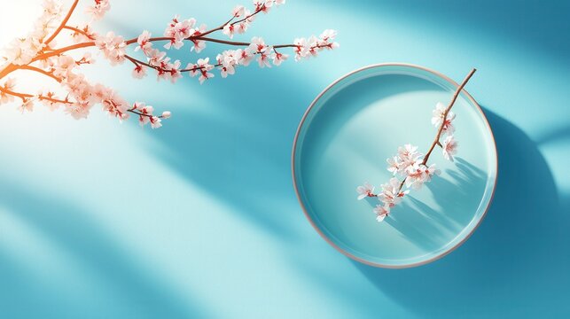Elegant seasonal food styling on minimalistic plate overhead angle bright natural lighting