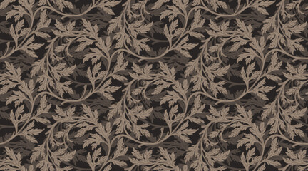 Floral vintage seamless pattern for retro wallpapers. Enchanted Vintage Flowers. Arts and Crafts movement inspired. Design for wrapping paper, wallpaper, fabrics and fashion clothes.