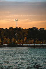 sunset over the lake