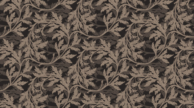 Floral vintage seamless pattern for retro wallpapers. Enchanted Vintage Flowers. Arts and Crafts movement inspired. Design for wrapping paper, wallpaper, fabrics and fashion clothes.