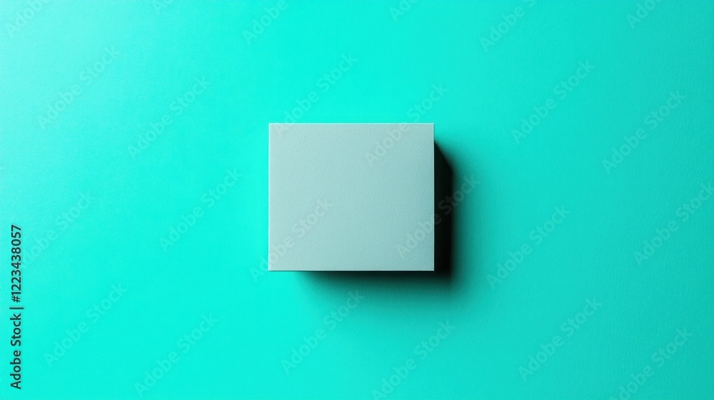 Poster light square box on turquoise background