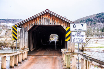 wooden bridge covered