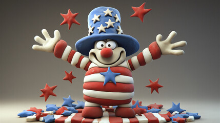 Mu&ntilde;eco con dise&ntilde;o de bandera de estados unidos