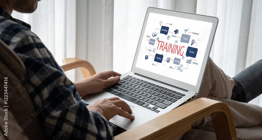Poster e-learning website with sofware for student to study online on the internet network snugly
