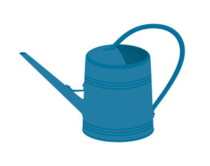 Watering can, pot with spout. Hand drawn garden tool for plant care, growing plants, garden irrigation, spraying flowers, horticulture and agriculture. Colored flat vector illustration isolated