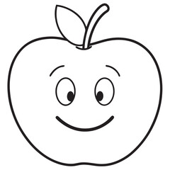 Fototapeta premium A cartoon image of a Apple with a smile on its face 