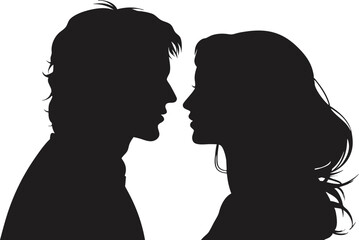 silhouette of a couple, vector