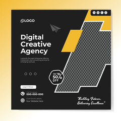 Digital marketing and corporate business service social media post banner template design