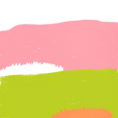 Obraz premium A vibrant abstract landscape featuring soft pink, green, and white hues, evoking a playful and cheerful atmosphere.