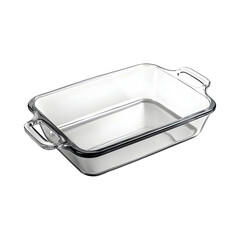 Stylish Glass Loaf Pan with Polished Finish Isolated on Transparent Background