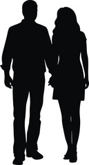 silhouette of a couple, vector, illustration