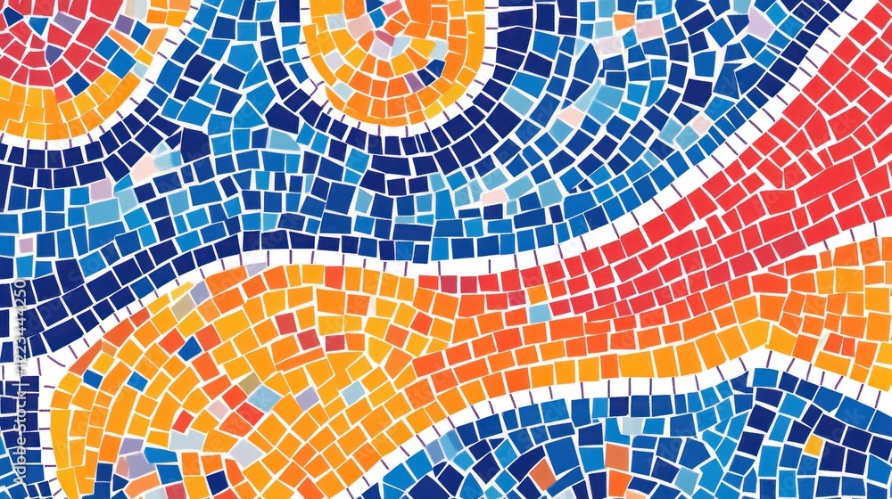 Poster abstract colorful mosaic tile pattern design