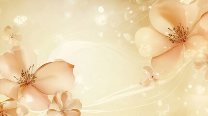 Delicate Peach Blossoms Abstract Floral Design