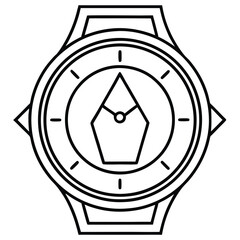 A bold and luxurious logo design for a watch company, showcasing an abstract watch face with clean geometric lines and premium typography for a sophisticated look.