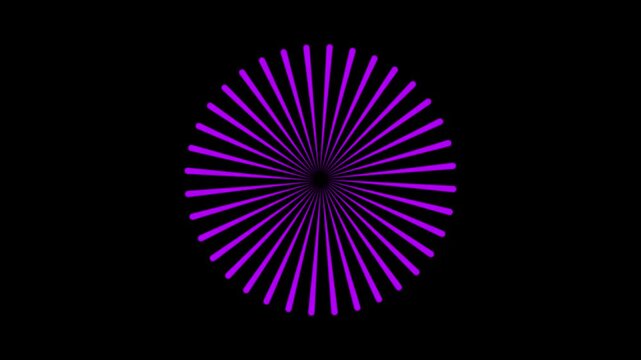 Abstract RED circular pattern is rotating. Radial Circle Reveal Spokes Animation.  4K 