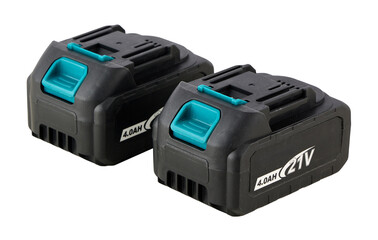 Rechargeable 4.0AH 21V Lithium-Ion Battery Packs on White Background