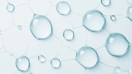 Microscopic Water Droplets on Hexagonal Molecular Structure: Abstract Hydration Background