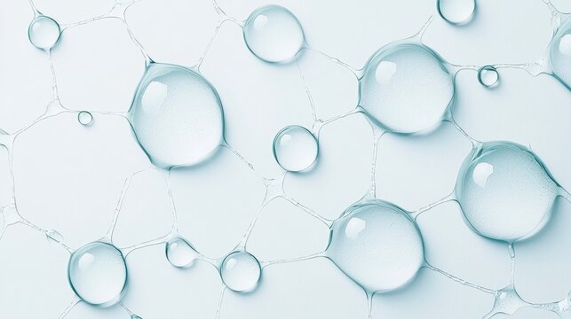 Microscopic Water Droplets on Hexagonal Molecular Structure: Abstract Hydration Background