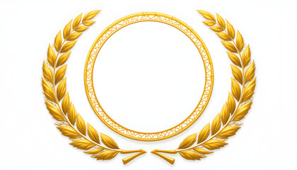 Elegant Circular Golden Laurel Wreath – Ancient Roman Inspired Emblem