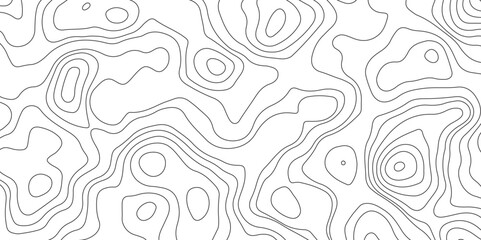 Abstract topographic contour map and geographic mountain relief background design .topography contour map white wave paper and curve black color lines vector background 