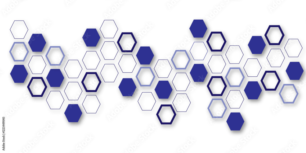 Poster abstract colourful hexagon technology geometric pattern concept white background. use for template, 