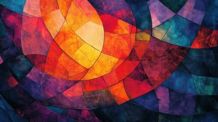 Obraz premium Abstract Colorful Geometric Art Piece Featuring Vivid Hues