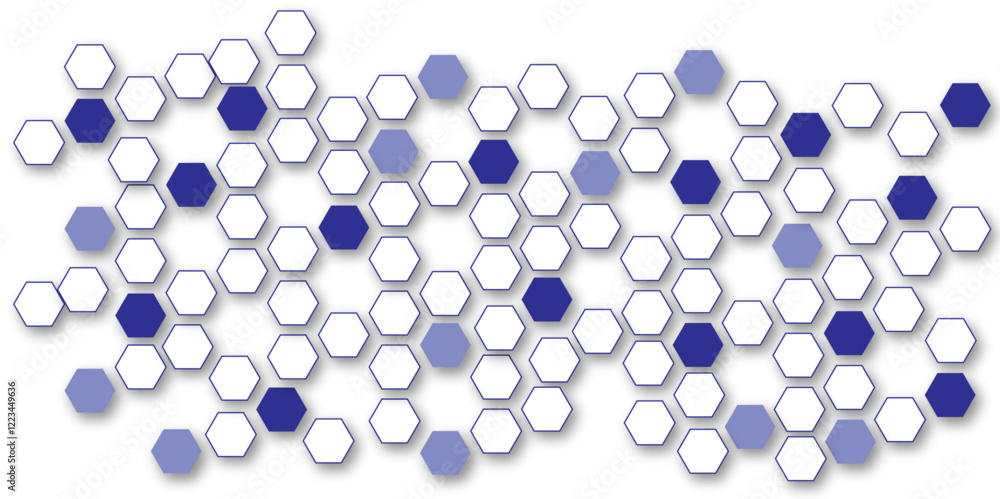Poster abstract colourful hexagon technology geometric pattern concept white background. use for template, 