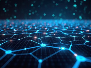 Obraz premium Exploring the intricate network of data connections in BigData environments with vibrant blue highlights and dynamic patterns