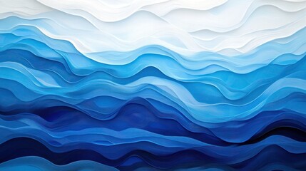 Fototapeta premium Abstract Blue Wave Pattern Digital Artwork